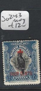 NORTH BORNEO (P2501B)  12C PARROT+4C RED CROSS    SG 243   MOG 