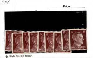 Germany, Postage Stamp, #514 Lot Mint, 1941 World War 2, Hitler (AG)