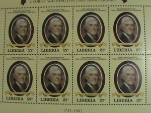 LIBERIA: 1981-SC#907 AMERICAN PRESIDENT -THOMAS JEFFERSON ,MINT-FULL SHEET