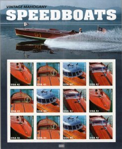 ZAYIX US 4160-4163 MNH Speedboats Sheet of 12 Transportation Racing 051723SL44M