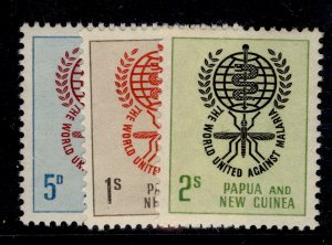 AUS - Papua New Guinea QEII SG33-35, 1962 malaria eradication set, NH MINT.