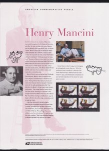 US USPS American Commemorative Stamp Panel #707 Henry Mancini #3839