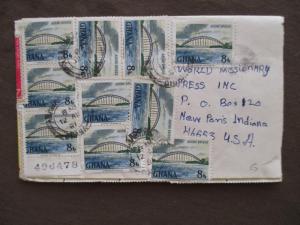 1981 Ghana To USA Missionary Cover - 20 Stamps! - See Reverse (VV44)