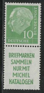 Germany Bund Scott # 708, label R2, mint hr, se-tenant, S21