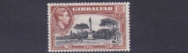 GIBRALTAR  1938 - 51  SG   128B  2/-   BLACK & BROWN  VLMH  