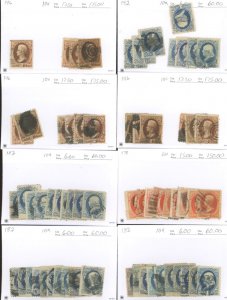 U.S. #146, 182, 178 SET OF USED STAMPS/MIXED CONDITION