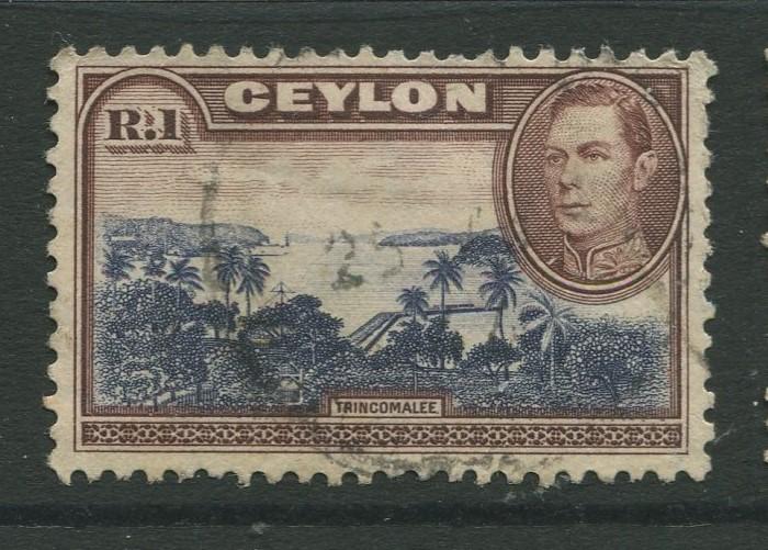 Ceylon #287 Used  1938  Single 1r Stamp