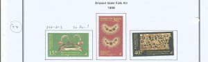 KAZAKHSTAN - 1998 - Ancient Gold Folk Art - Perf 3v Set - Mint Lightly Hinged