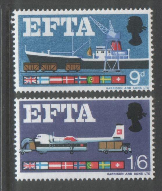 Great Britain 1967 E.F.T.A. Phosphor (2) Scott # 480p-81p