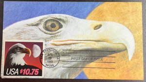 2122 H & M Covers cachet Express Mail $10.75 Eagle & Moon FDC 1985  #8 of 10