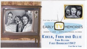 AO-4414k-1, 2007, Early TV Memories, FDC, Add-on Cachet, Digital Color Postmark,