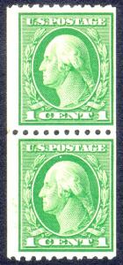 441 1c Washington Coil Pair Mint Never Hinged
