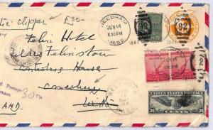 USA WW2 TRANSATLANTIC CLIPPER *Needham* Air Censor Cover RETOUR Wilts 1941 AP90
