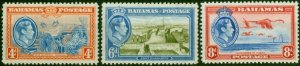 Bahamas 1938 Set of 3 SG158-160 Fine MM