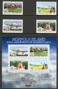 Norfolk Island Sc# 310-313a MNH 1983 Manned Flight