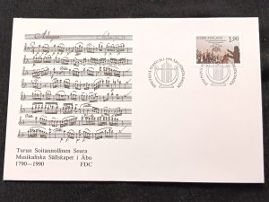 D)1990, FINLAND, FIRST DAY COVER, ISSUE, II CENTENARY OF THE MUSICAL ORCHESTRA