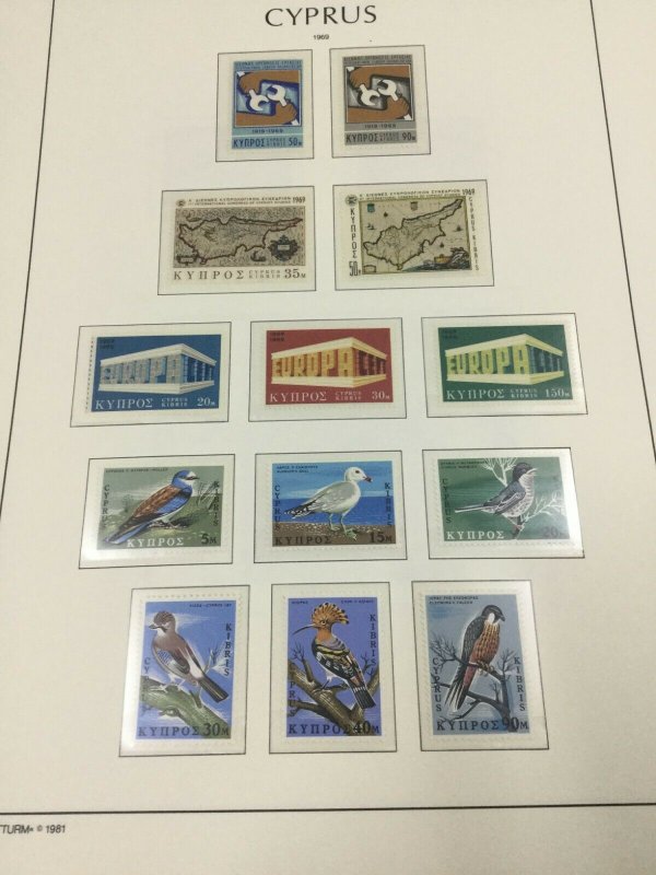 MOMEN: CYPRUS 1969-1973 MINT COLLECTION ON 10 HINGELESS PAGES LOT #225840-6053