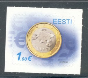 Estonia Sc 657 2011 Introduction of Euro stamp mint NH