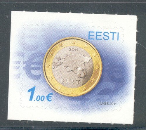 Estonia Sc 657 2011 Introduction of Euro stamp mint NH