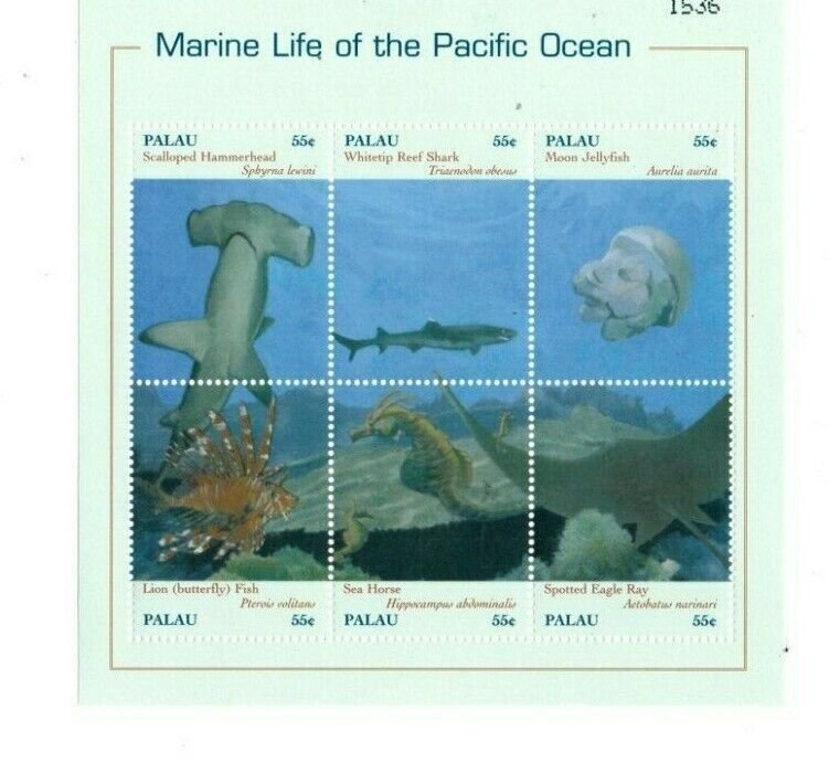 Palau - 2000 - Marine Life - Sheet of 6 Stamos - scott #588 - MNH