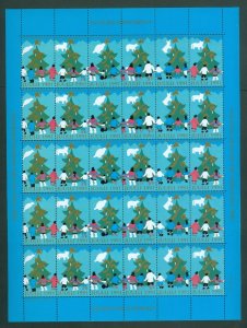 Greenland.1991 Christmas Seal Mnh Sheet. 2 Side Perf. Tree,Bear,Animals. Dancing