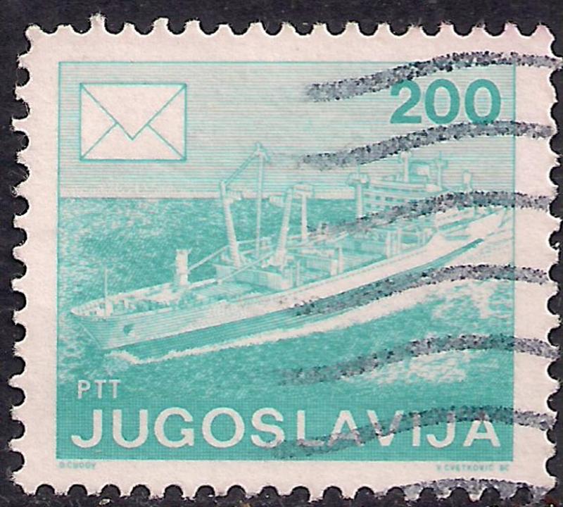 Yugoslavia 200 Blue used stamp - F1142