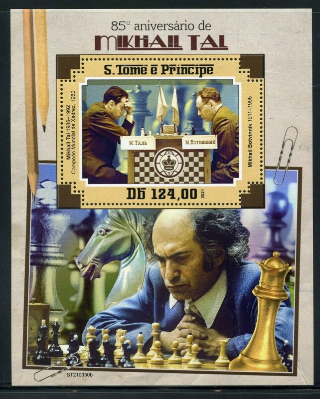 SAO TOME 2021 85th ANNIVERSARY  OF MIKHAIL TAL  SOUVENIR SHEET MINT NEVER HINGED