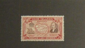 8934   Cook Islands   MH # 133   Rev. John Williams & Map    CV$ 2.50
