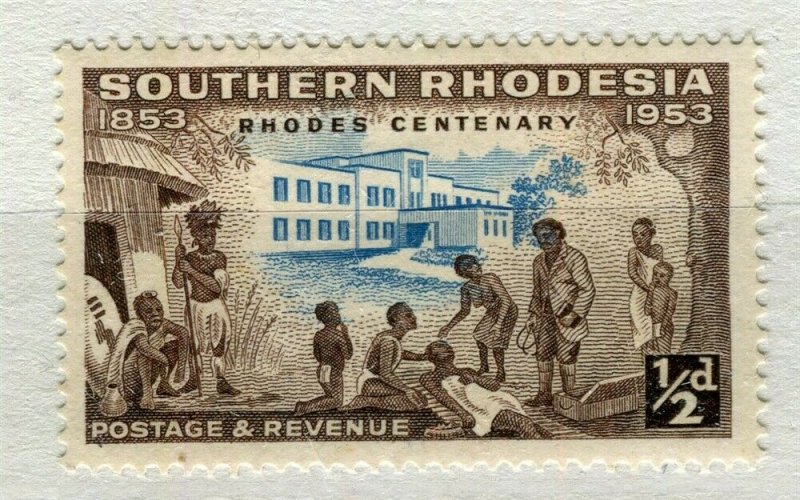 SOUTHERN RHODESIA; 1953 early Cecil Rhodes issue Mint hinged 1/2d. value