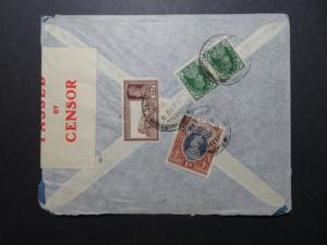 India 1939 Censored Airmail Cover to USA  - Z10808