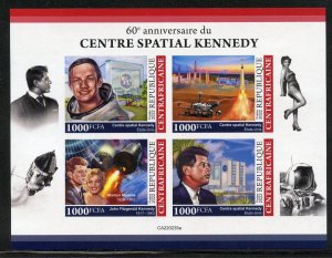 CENTRAL AFRICA  2022 60th ANNIVERSARY OF KENNEDY SPACE CENTER IMPERF  SHEET NH