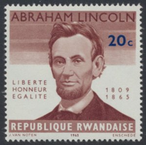Rwanda  SC# 93  MNH Abraham Lincoln see details/scans 