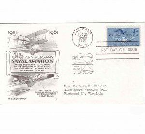 USA 1961 FDC Sc 1185 Naval Aviation Aristocrats United States First Day Cover