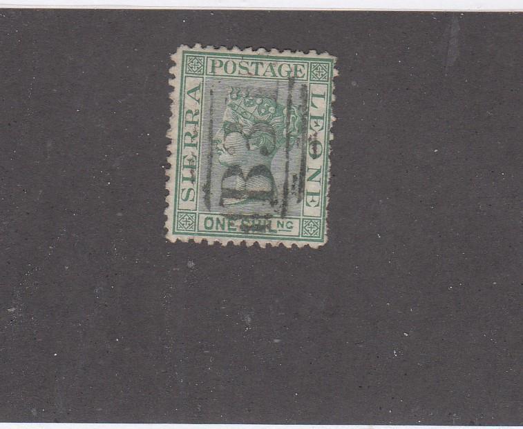 SIERRA LEONE # 10  1sh  QUEEN VICTORIA GREEN #B31 CANCEL