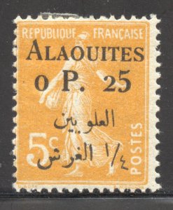 Alaouites Scott 2 Unused HHR - 1925 French Surcharged - SCV $4.00