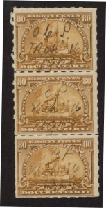 U.S. - R172p - Strip of 3 - Fine/Very Fine - Used (catalog value 180.00)