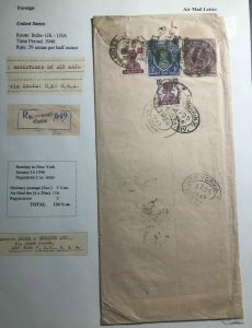 1946 Bombay India Commercial Airmail Cover To Dodge & Seymour New York USA