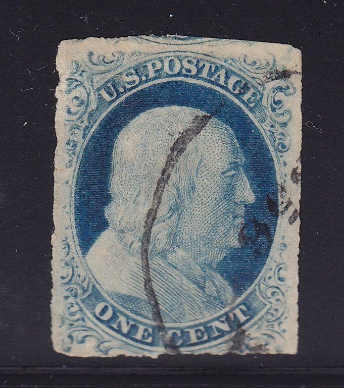 9 VF used neat circular cancel nice margins and nice color cv $ 130 ! see pic !