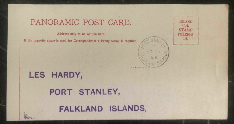 1944 Falkland Island Panoramic Postcard cover  Factory Bay South Shetlands View