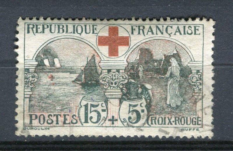FRANCE; 1918 early Red Cross issue fine used 15c. value