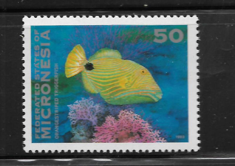 MICRONESIA,164,  MNH,ORANGE STRIPED TRIGGERFISH