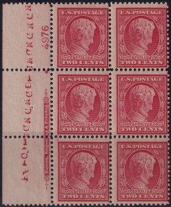 #369 Mint NH, Fine+, PLate number block of 6, imprint solid star (CV $4,000) ...