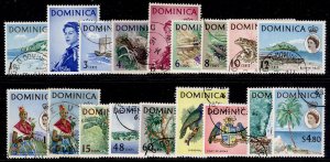 DOMINICA QEII SG162-178, 1954-62 complete set, VERY FINE USED. Cat £48. CDS