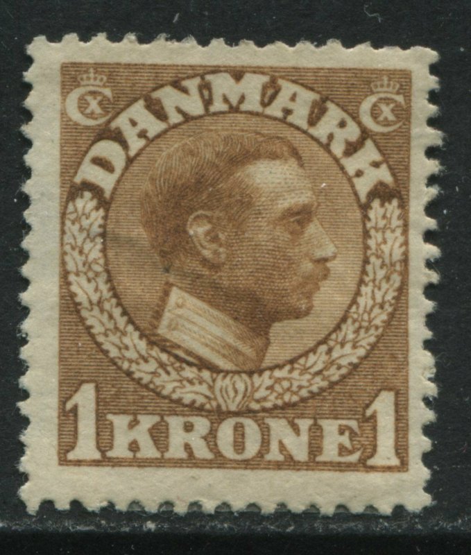 Denmark 1913 1 krone mint o.g. hinged