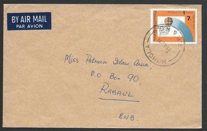 PAPUA NEW GUINEA 1971 cover ex HOHOLA......................................51407