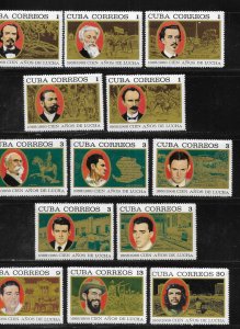 Cuba 1352-1364 100th Anniversary War of Independence set MNH Scott c.v. $11.50