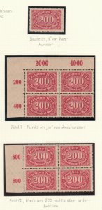Germany - 1922 Oval 200M (Wmk.1) specialized collection of varieties Mi# 220 