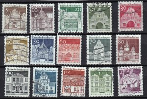 Germany 1966 Bund  - Architecture Buildings VF-Used set # 936-951