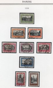 Danzig: 1924 Lot Large Format Definitive Stamps Mostly Used
