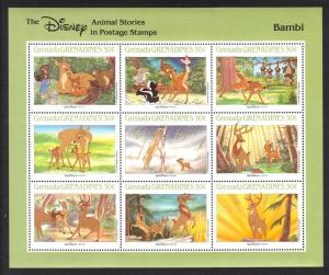 GRENADA -Disney ANIMAL STORIES - BAMBI -VF NH 9 Stamps